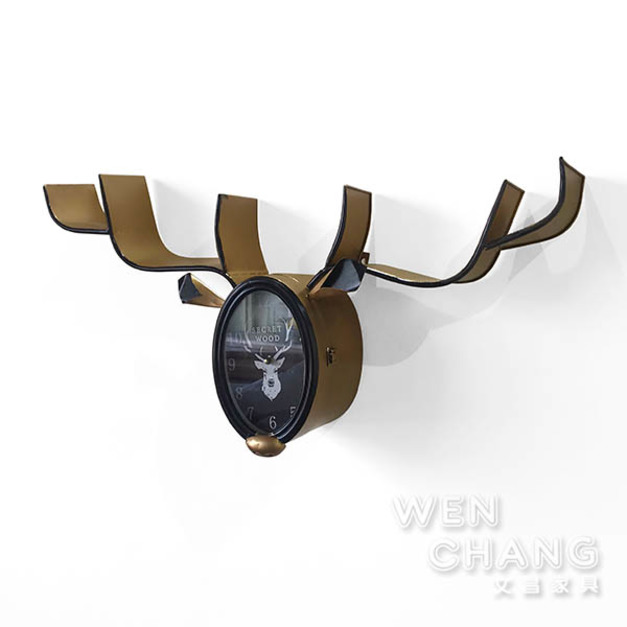 北歐鹿頭置物架時鐘壁掛 裝飾品 Z157