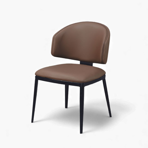 布朗咖啡餐椅 CH108|溫暖咖啡色皮革 × 俐落金屬腳架 布朗咖啡餐椅 CH108|溫暖咖啡色皮革 × 俐落金屬腳架