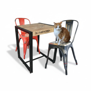 【安心搭配組 NO2.】工業風一桌二椅|小宅・貓家庭也適合的安心用餐組 商業空間 小宅搭配 【安心搭配組 NO2.】工業風一桌二椅|小宅・貓家庭也適合的安心用餐組 商業空間 小宅搭配