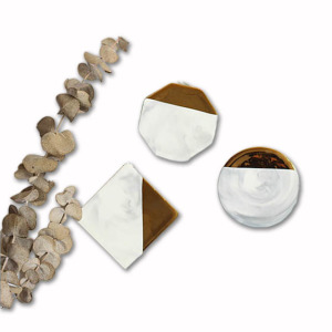 大理石電鍍金杯墊 (K)方款 / (L)六角款 / (M)圓款 Z080 大理石電鍍金杯墊 (K)方款 / (L)六角款 / (M)圓款 Z080