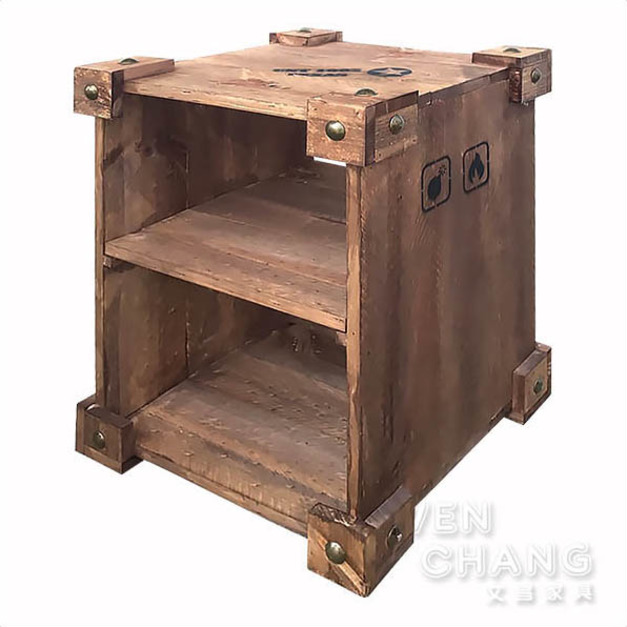 訂製品  LOFT 貨櫃造型木質雙層矮櫃 床頭櫃 CU019