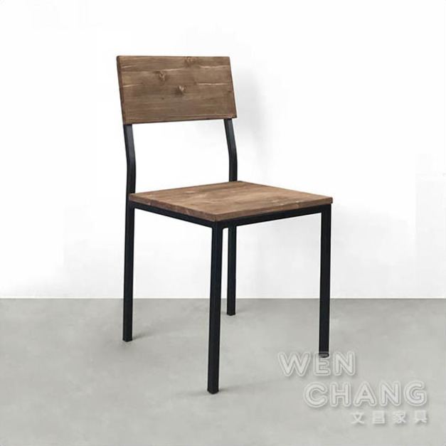 訂製品 LOFT 工業風 方背鐵木 餐椅 鋼刷仿舊 雲杉 商用椅 商空餐椅 咖啡廳椅 CU035