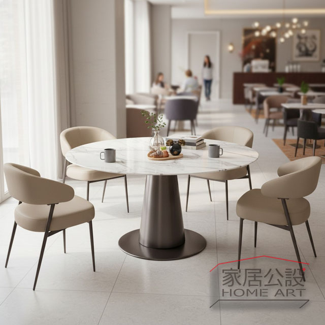 半月可頌餐椅 搭配大圓桌也適合