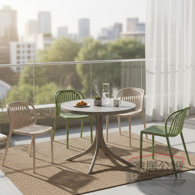 PP材質餐椅 適合放在陽台空間