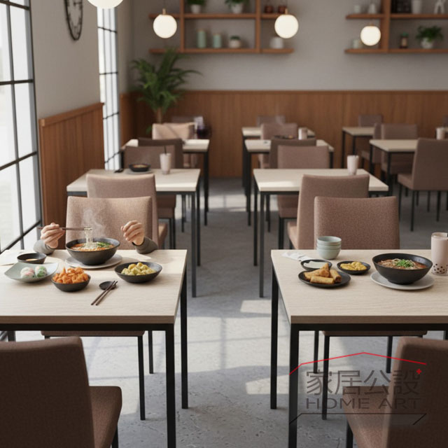全台小吃店愛用平價餐椅實景,黑漆穩固鐵腳設計,適合高翻桌率商業空間