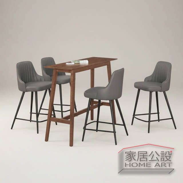 居家空間 小宅空間推薦,灰色金屬腳貓抓皮高吧椅