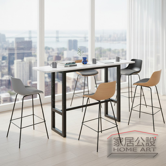 現代居家景觀吧台佈置,搭配伊登雙材質高腳椅