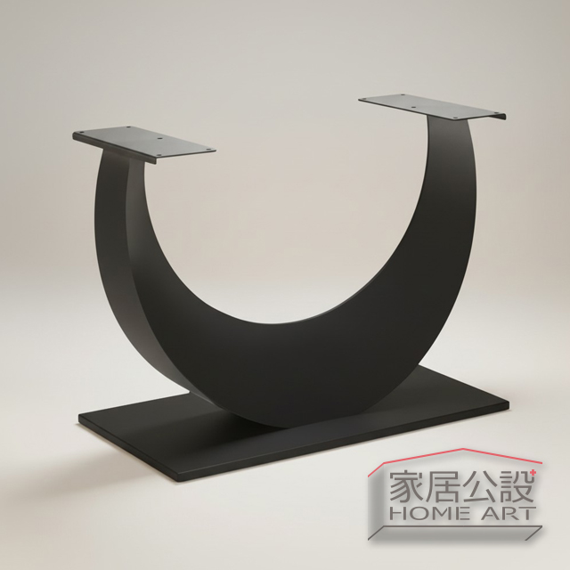 馬蹄U型特寬金屬桌腳 TF002,黑色重型鐵腳,適合大型實木餐桌與辦公桌