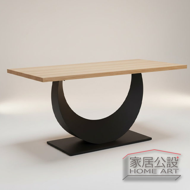 馬蹄U型特寬金屬桌腳 TF002,黑色重型鐵腳,適合大型實木餐桌與辦公桌