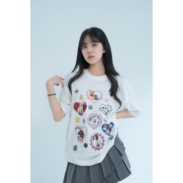 【jnauxz】超級Q!!!!! Y2K復古愛心花邊狗狗踢 【jnauxz】超級Q!!!!! Y2K復古愛心花邊狗狗踢