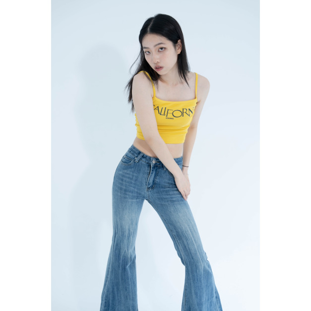 【jnauxz】超顯腿長!!! 紋理感亮藍色牛仔喇叭褲 【jnauxz】超顯腿長!!! 紋理感亮藍色牛仔喇叭褲