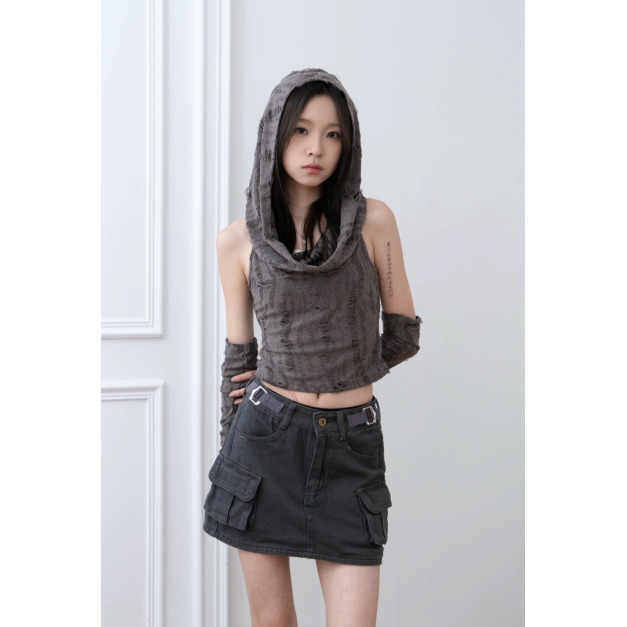 【jnauxz】特別款 沙丘廢土風 連帽刷破背心+袖套 【jnauxz】特別款 沙丘廢土風 連帽刷破背心+袖套
