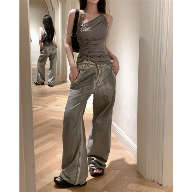 【jnauxz】高個子必入!水洗掉色灰白寬褲 【jnauxz】高個子必入!水洗掉色灰白寬褲