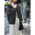 (本期推薦)小立領下抽繩overfit夾克 - 深灰_1 (本期推薦)小立領下抽繩overfit夾克 - 深灰_1