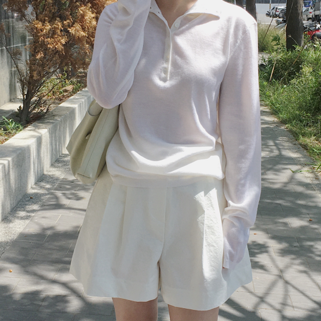 (本期推薦)(設計師款)100%夏季羊毛排扣上衣 - 奶油白、黑藍 (本期推薦)(設計師款)100%夏季羊毛排扣上衣 - 奶油白、黑藍