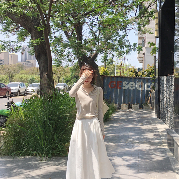 (本期推薦)(設計師款)100%夏季羊毛排扣上衣 - 米灰 (本期推薦)(設計師款)100%夏季羊毛排扣上衣 - 米灰