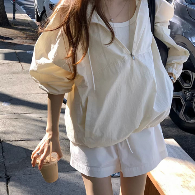 (OUNCE)半拉鏈連帽上衣外套 - 黃、灰綠、黑 (OUNCE)半拉鏈連帽上衣外套 - 黃、灰綠、黑