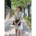 (本期推薦)秋意濃條紋捲袖襯衫 - 米灰 (本期推薦)秋意濃條紋捲袖襯衫 - 米灰