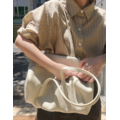 (本期推薦)秋意濃條紋捲袖襯衫 - 深米 (本期推薦)秋意濃條紋捲袖襯衫 - 深米