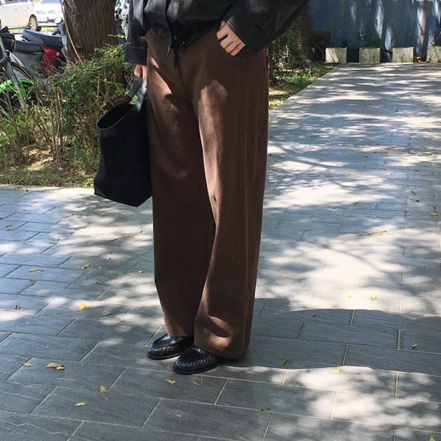 必入!!(設計師款)乾淨極簡豎紋長褲 - 咖啡、米白 必入!!(設計師款)乾淨極簡豎紋長褲 - 咖啡、米白