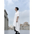Jul 18SS NEW OVERSIZE垂墜不規則開衩設計長版上衣 白_2 Jul 18SS NEW OVERSIZE垂墜不規則開衩設計長版上衣 白_2