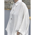 Jul 18SS NEW 基本款寬鬆連袖前短後長襯衫 白 Jul 18SS NEW 基本款寬鬆連袖前短後長襯衫 白
