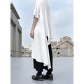 Jul 18SS NEW OVERSIZE垂墜不規則開衩設計長版上衣 白 Jul 18SS NEW OVERSIZE垂墜不規則開衩設計長版上衣 白