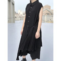 Jul 18SS NEW 垂墜不對稱剪裁繫帶無袖襯衫 黑 Jul 18SS NEW 垂墜不對稱剪裁繫帶無袖襯衫 黑