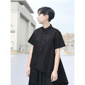 Jul 18SS NEW 立體挺料小立領不對稱解構襯衫 黑_1 Jul 18SS NEW 立體挺料小立領不對稱解構襯衫 黑_1