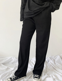unisex細皺褶直筒落地褲 unisex細皺褶直筒落地褲