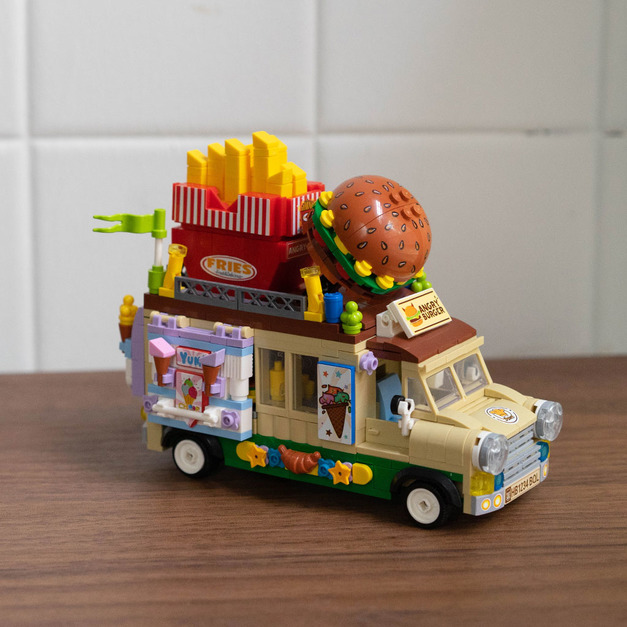 美式漢堡餐車積木玩具 美式漢堡餐車積木玩具