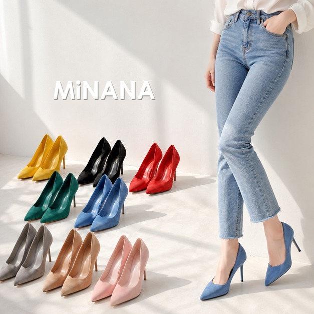 絨面尖頭高跟鞋【S2780】MINANA 絨面尖頭高跟鞋【S2780】MINANA