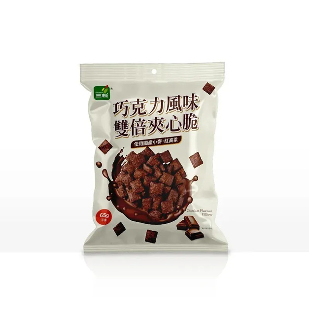 【三機】巧克力風味 雙倍夾心脆|65g/包|純素 【三機】巧克力風味 雙倍夾心脆|65g/包|純素