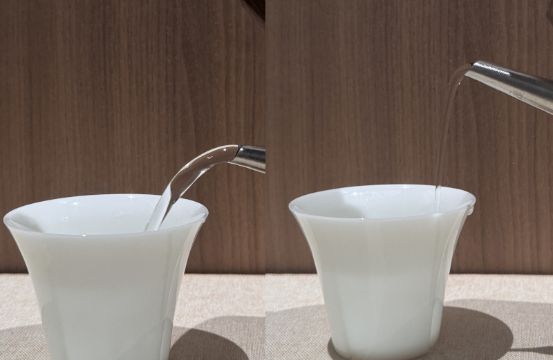 兩張圖組成,從左至右為粗水流、細水流