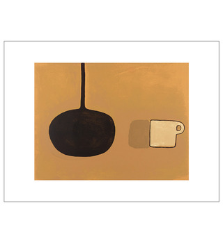William Scott|Black Pan, Beige Cup on Brown, 1970