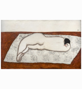 Sanyu 常玉|花毯上的側臥裸女