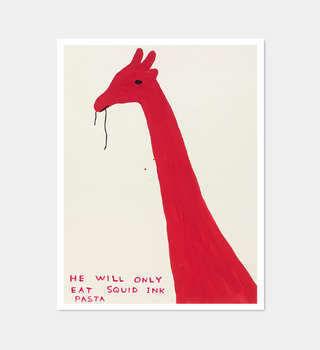 David Shrigley|he will only eat squid ink pasta (他只吃墨魚汁義大利麵)