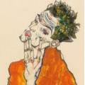 Egon Schiele|Self-Portrait in orange Jacket (橙色夾克的自畫像)_4 Egon Schiele|Self-Portrait in orange Jacket (橙色夾克的自畫像)_4