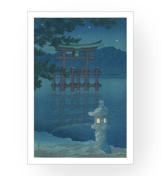 川瀬巴水 Kawase Hasui|星月夜(宮島)