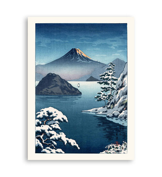 土屋光逸 Tsuchiya Koitsu | 雪中三津濱(水戶)的富士山