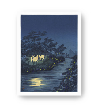 小林清親 Kobayashi Kiyochika | 天王寺鬼怒川的螢火蟲