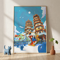Nuomi 諾米 | 龍虎塔-台灣街景插畫_1 Nuomi 諾米 | 龍虎塔-台灣街景插畫_1