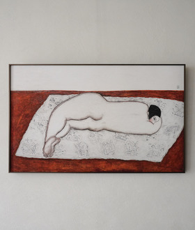 Sanyu 常玉|花毯上的側臥裸女 Sanyu 常玉|花毯上的側臥裸女