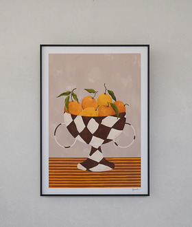 Frankie Penwill | Lemons & Oranges in Checkered Vase Frankie Penwill | Lemons & Oranges in Checkered Vase