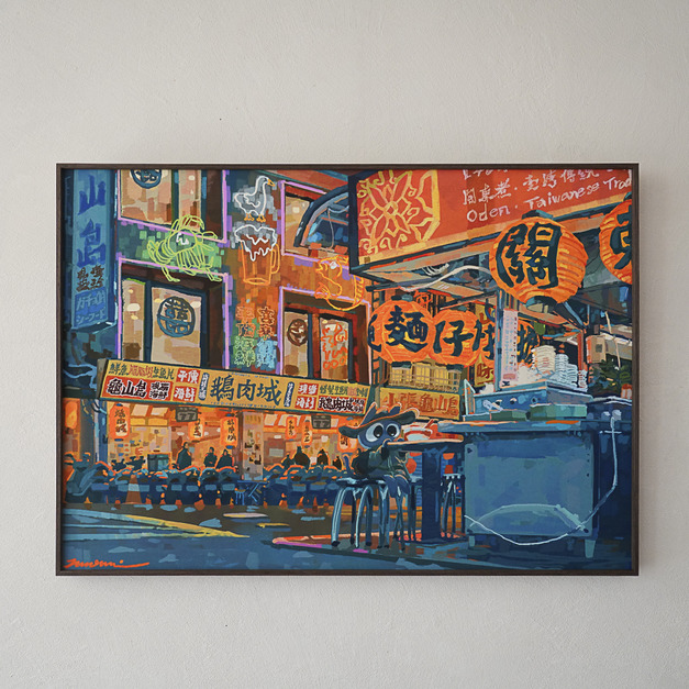 Nuomi 諾米 | 遼寧夜市-台灣街景插畫 Nuomi 諾米 | 遼寧夜市-台灣街景插畫