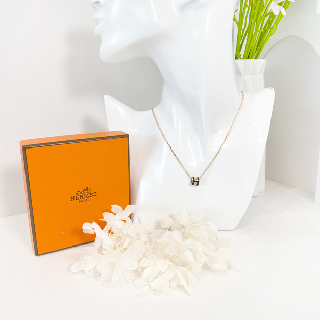 HERMES H POP 項鍊 迷你 黑玫瑰金 HERMES H POP 項鍊 迷你 黑玫瑰金