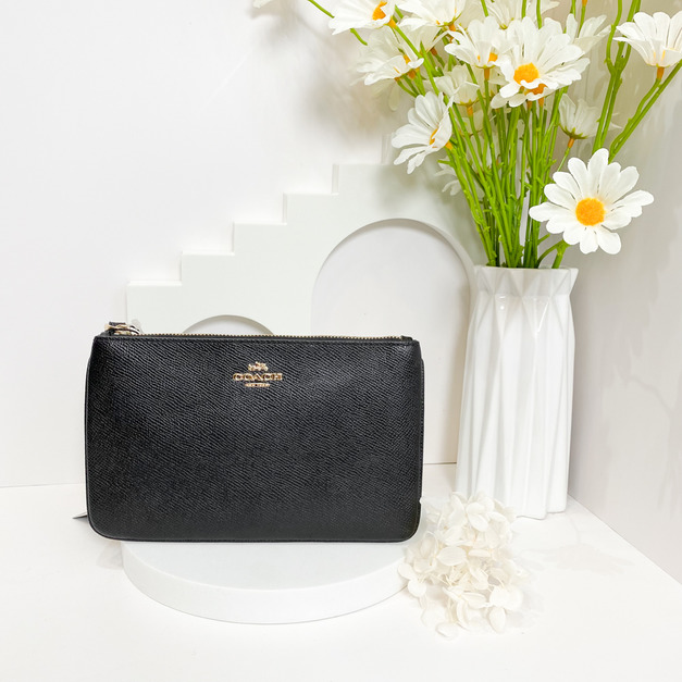 COACH 單層手拿包 黑金 大款 COACH 單層手拿包 黑金 大款