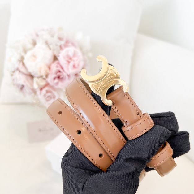 CELINE 光滑小牛皮凱旋門 皮帶 1.8cm CELINE 光滑小牛皮凱旋門 皮帶 1.8cm