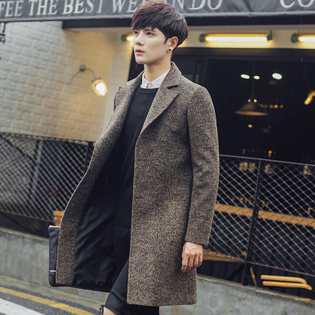 翻領單排扣長版大衣 翻領單排扣長版大衣