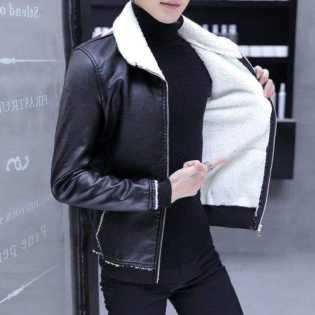 加絨翻領皮衣 加絨翻領皮衣